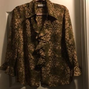 Brown multi with ruffle